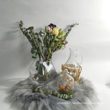 custom clear quinquangular vases for home decor modern